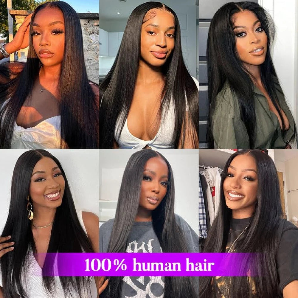 Bone Straight Human Hair Wig – 13x4 HD Lace Frontal / 5x5 Glueless Lace Closure Wig (Pre-Plucked Remy Hair)