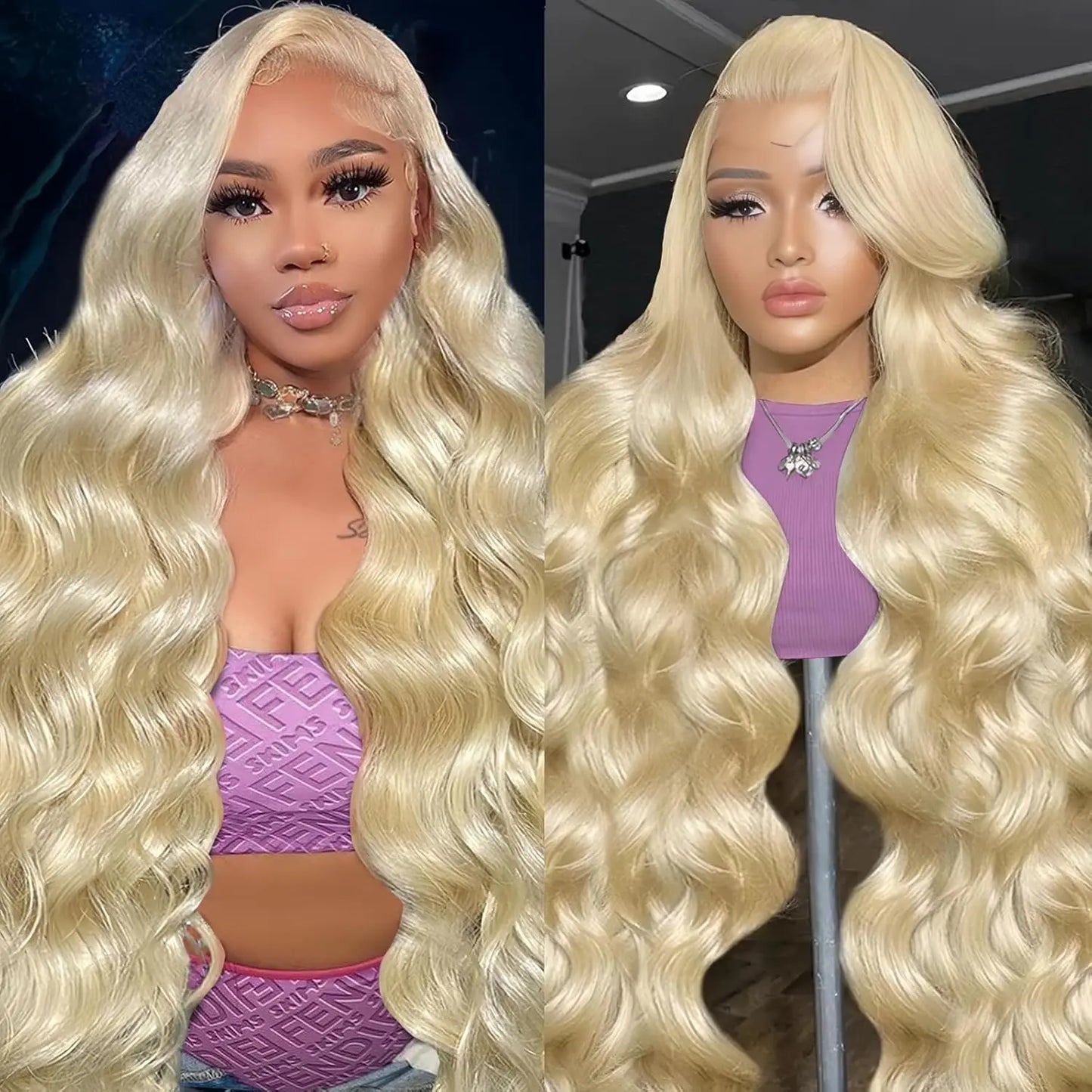 34 Inch 613 Honey Blonde Body Wave 200 Density 13x6 HD Lace Front Human Hair Wigs 13x4 HD Lace Frontal Wig for black women