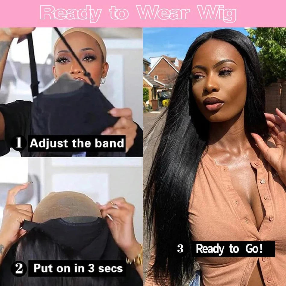 Bone Straight Human Hair Wig – 13x4 HD Lace Frontal / 5x5 Glueless Lace Closure Wig (Pre-Plucked Remy Hair)