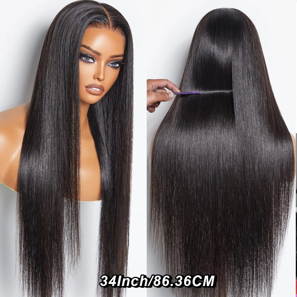 Bone Straight Human Hair Wig – 13x4 HD Lace Frontal / 5x5 Glueless Lace Closure Wig (Pre-Plucked Remy Hair)