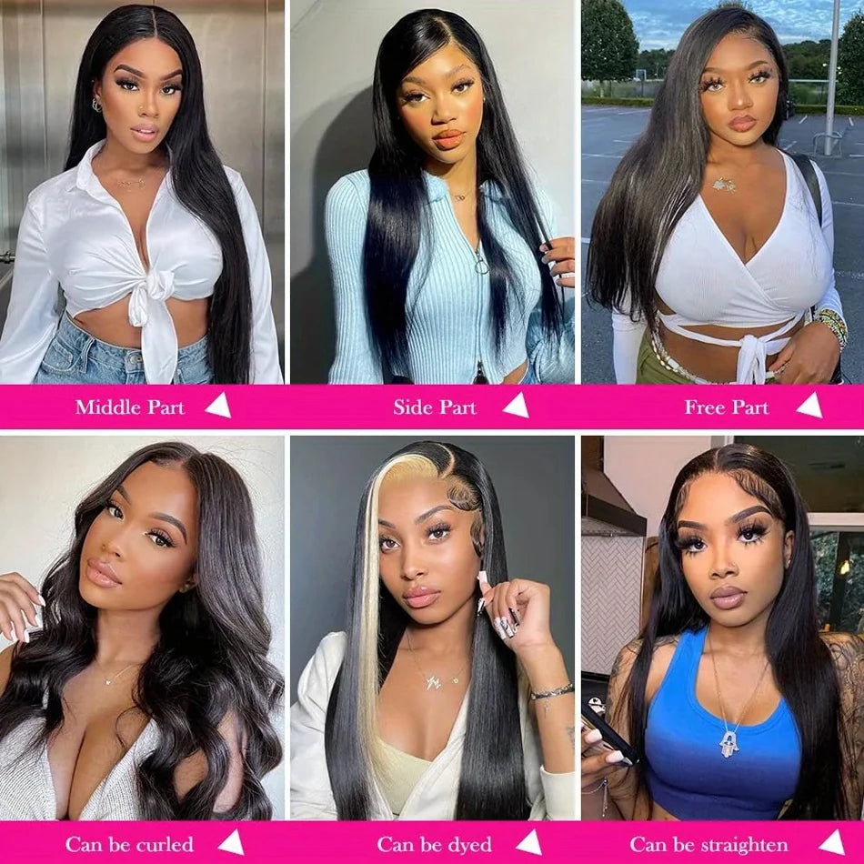 Bone Straight Human Hair Wig – 13x4 HD Lace Frontal / 5x5 Glueless Lace Closure Wig (Pre-Plucked Remy Hair)
