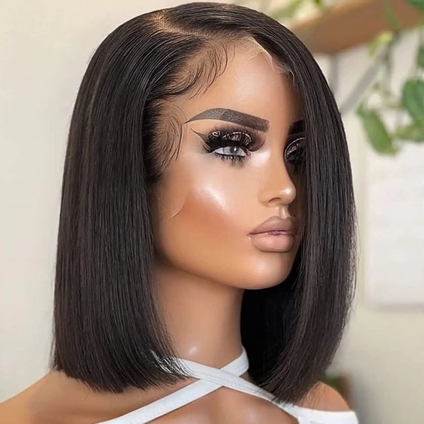 200% Density Bone Straight Bob Wig – 13x4 Glueless Lace Front Raw Vietnamese Human Hair Wig (Pre-Plucked)