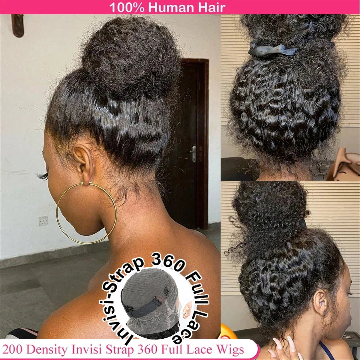 360 HD Full Lace Deep Wave Curly Human Hair Wig – 13x6 / 13x4 Glueless Lace Frontal Wig (Pre-Plucked, Up to 30 Inch)