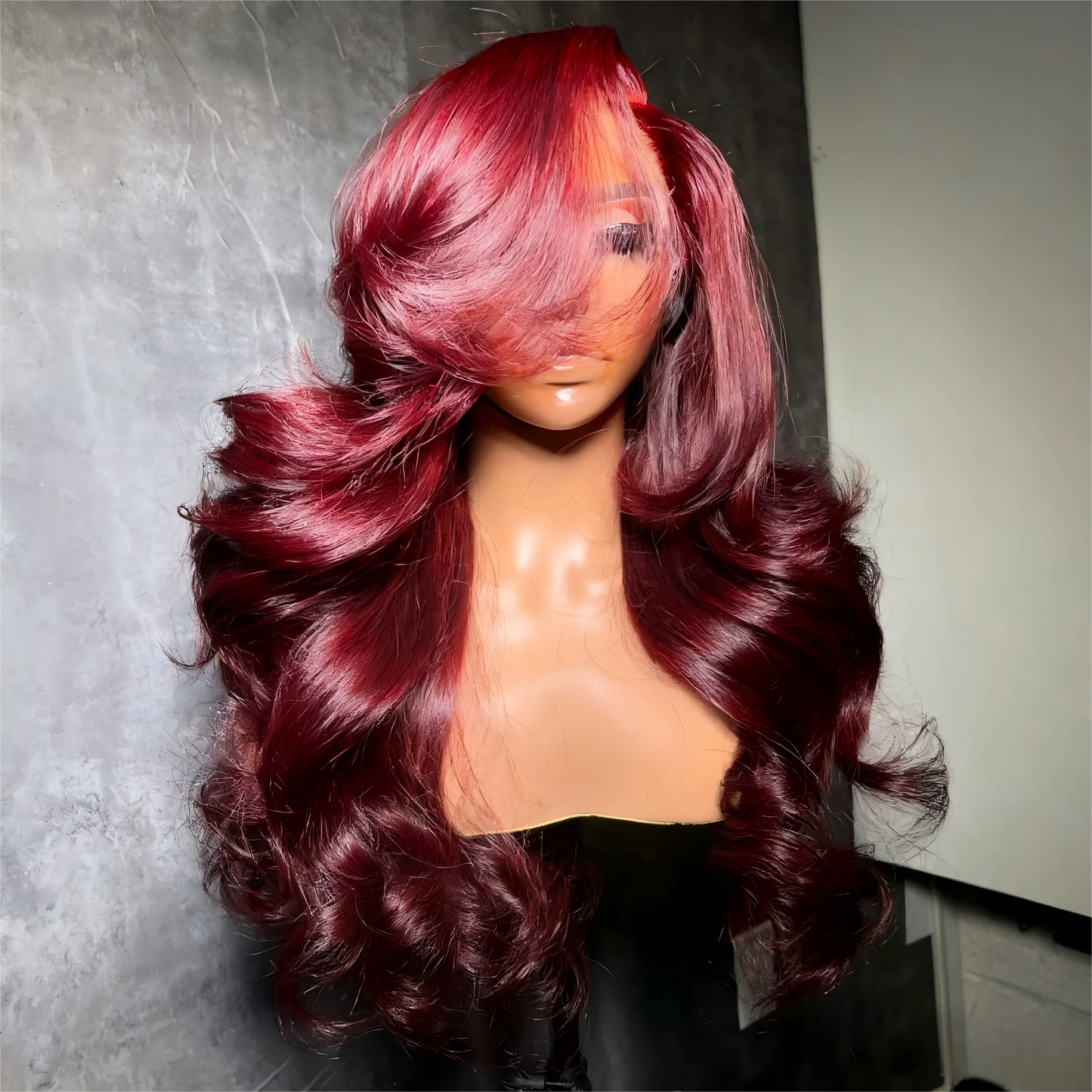 28 Inch 99j Burgundy Lace Front Wigs Human Hair Red Burgundy Wig 200% Density 13x4 Body Wave Lace Front Wigs Pre Plucked Glueles