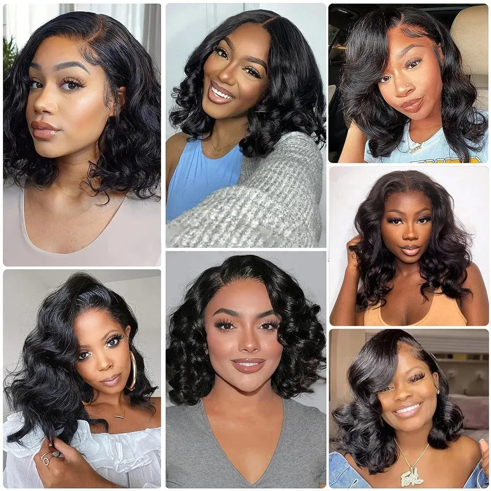 Body Wave Bob Human Hair Wig – Glueless 4x4 / 5x5 / 13x4 / 13x6 HD Lace Front Short Bob Wig