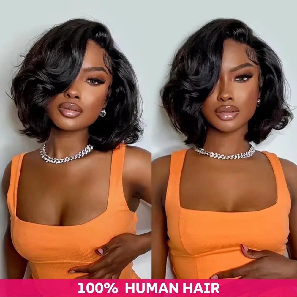 Body Wave Bob Human Hair Wig – Glueless 4x4 / 5x5 / 13x4 / 13x6 HD Lace Front Short Bob Wig