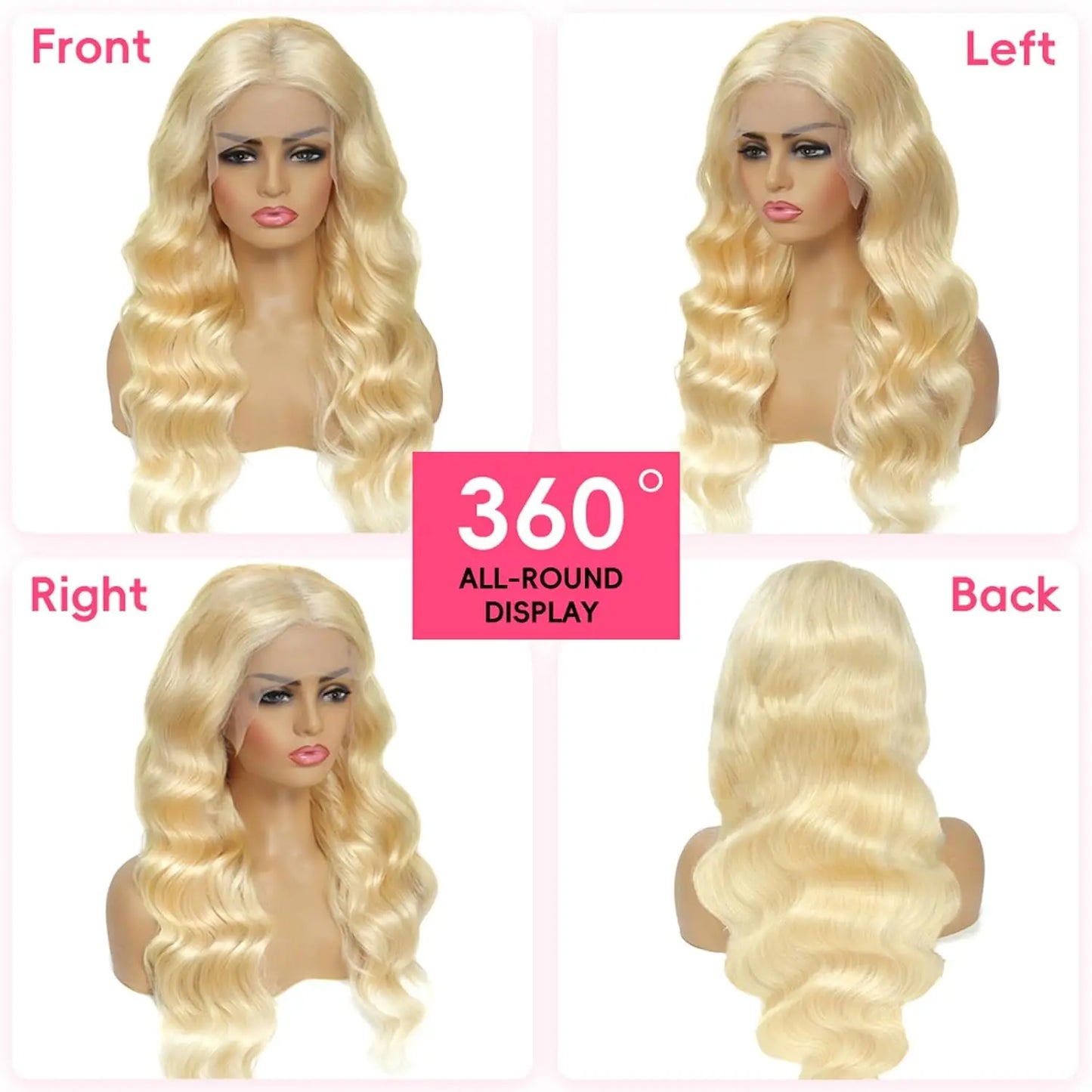 34 Inch 613 Honey Blonde Body Wave 200 Density 13x6 HD Lace Front Human Hair Wigs 13x4 HD Lace Frontal Wig for black women