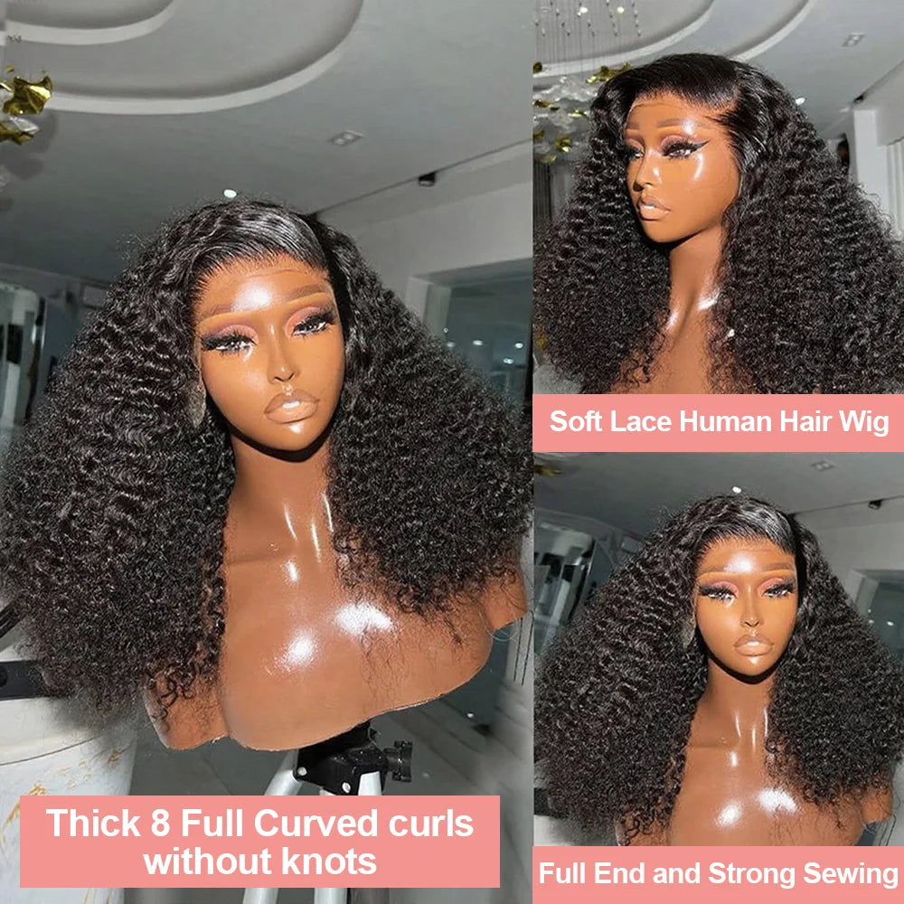 Short Curly Bob Human Hair Wig – 13x6 Lace Frontal / 7x5 Glueless Deep Water Wave Wig (250% Density, 12–14 Inch)