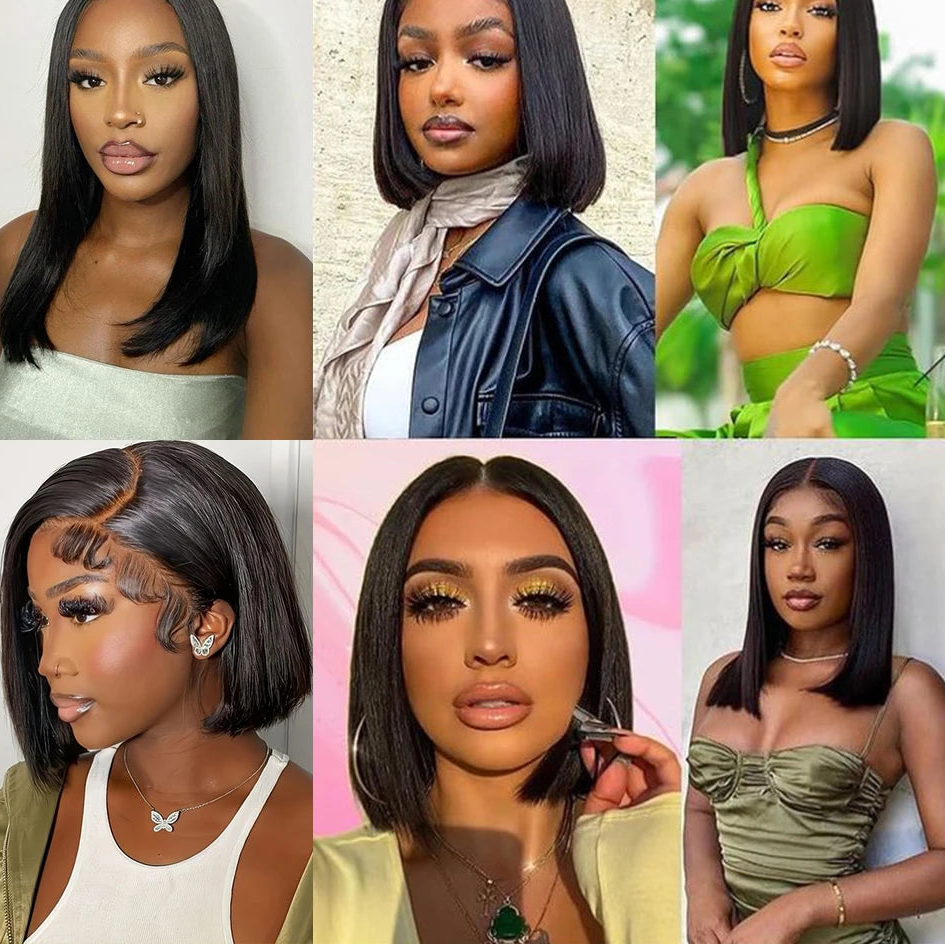 Straight Wear & Go Glueless Bob Wig – 5x5 Pre-Cut Lace Human Hair Wig (Ready to Wear)