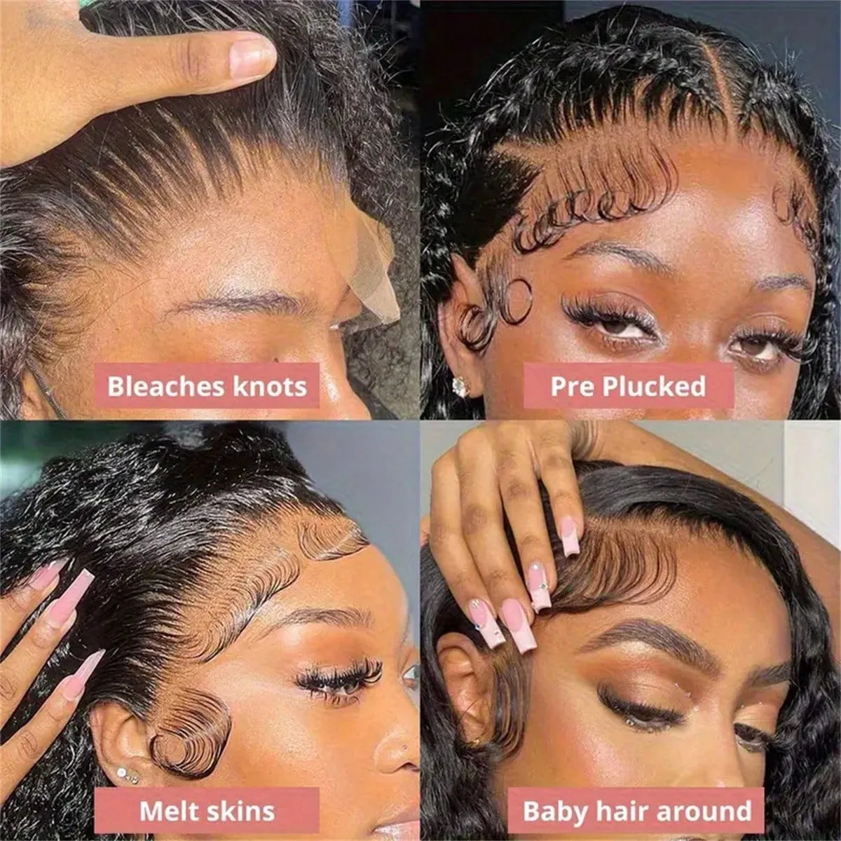 360 HD Full Lace Deep Wave Curly Human Hair Wig – 13x6 / 13x4 Glueless Lace Frontal Wig (Pre-Plucked, Up to 30 Inch)