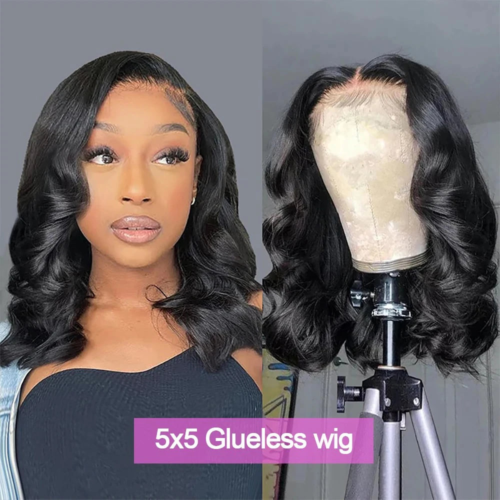 Body Wave Bob Human Hair Wig – Glueless 4x4 / 5x5 / 13x4 / 13x6 HD Lace Front Short Bob Wig