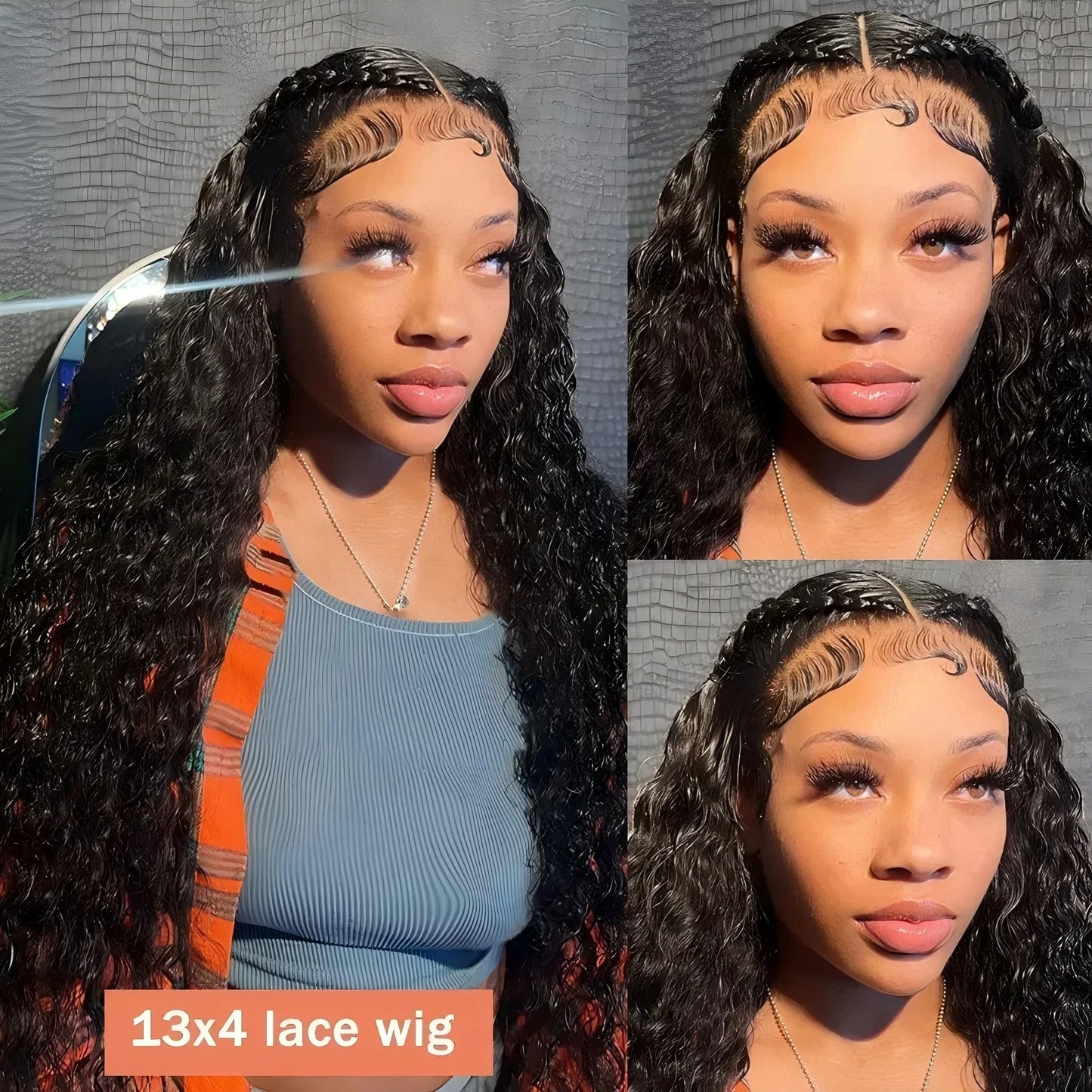 360 HD Full Lace Deep Wave Curly Human Hair Wig – 13x6 / 13x4 Glueless Lace Frontal Wig (Pre-Plucked, Up to 30 Inch)