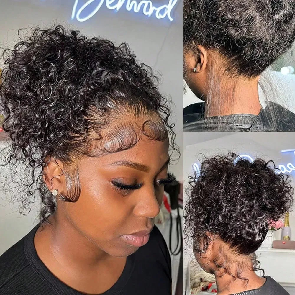 360 HD Full Lace Deep Wave Curly Human Hair Wig – 13x6 / 13x4 Glueless Lace Frontal Wig (Pre-Plucked, Up to 30 Inch)