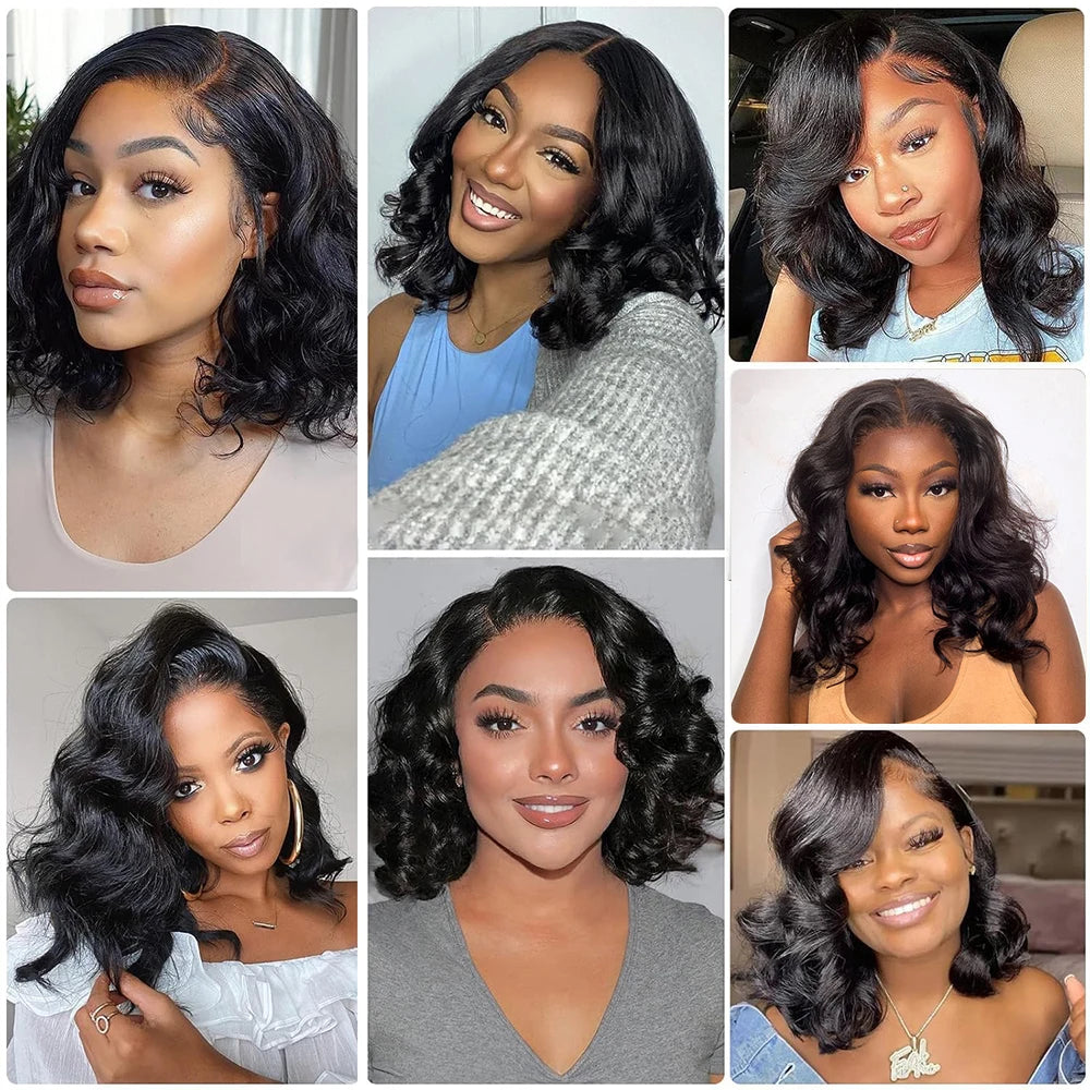 Body Wave Bob Human Hair Wig – Glueless 4x4 / 5x5 / 13x4 / 13x6 HD Lace Front Short Bob Wig