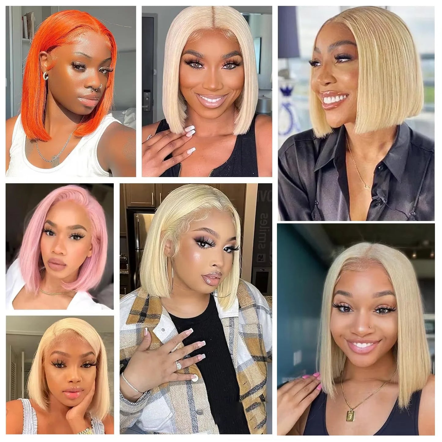 613 Blonde Straight Bob Wig Human Hair 13x6 HD Lace Front Wigs 200% Density HD Frontal Human hair Frontal Wigs on Clearance Sale