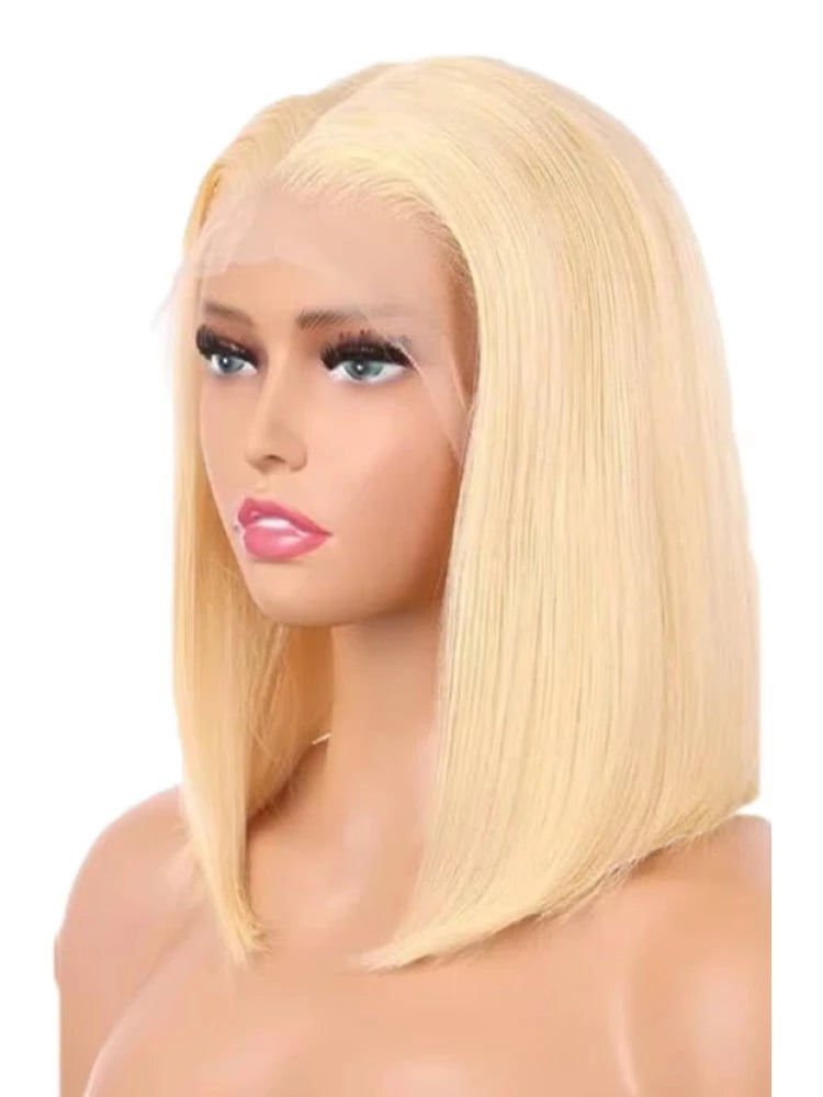 613 Blonde Straight Bob Wig Human Hair 13x6 HD Lace Front Wigs 200% Density HD Frontal Human hair Frontal Wigs on Clearance Sale