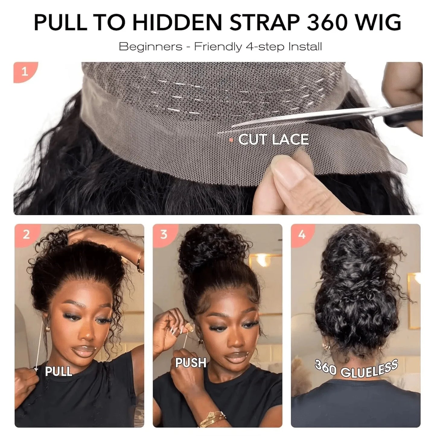 360 HD Full Lace Deep Wave Curly Human Hair Wig – 13x6 / 13x4 Glueless Lace Frontal Wig (Pre-Plucked, Up to 30 Inch)