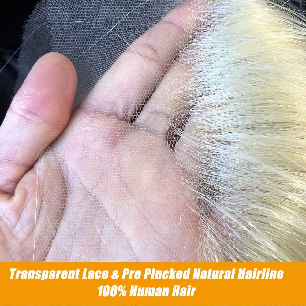 613 Blonde Straight Bob Wig Human Hair 13x6 HD Lace Front Wigs 200% Density HD Frontal Human hair Frontal Wigs on Clearance Sale
