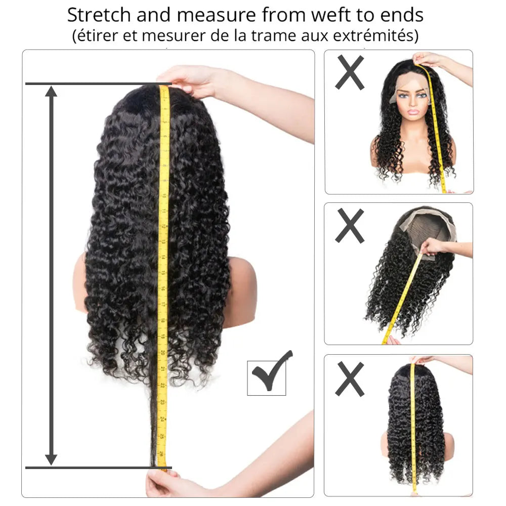 250% Density Deep Wave Curly Human Hair Wig – 13x6 HD Lace Frontal Brazilian Wig (32–40 Inch, Pre-Plucked)