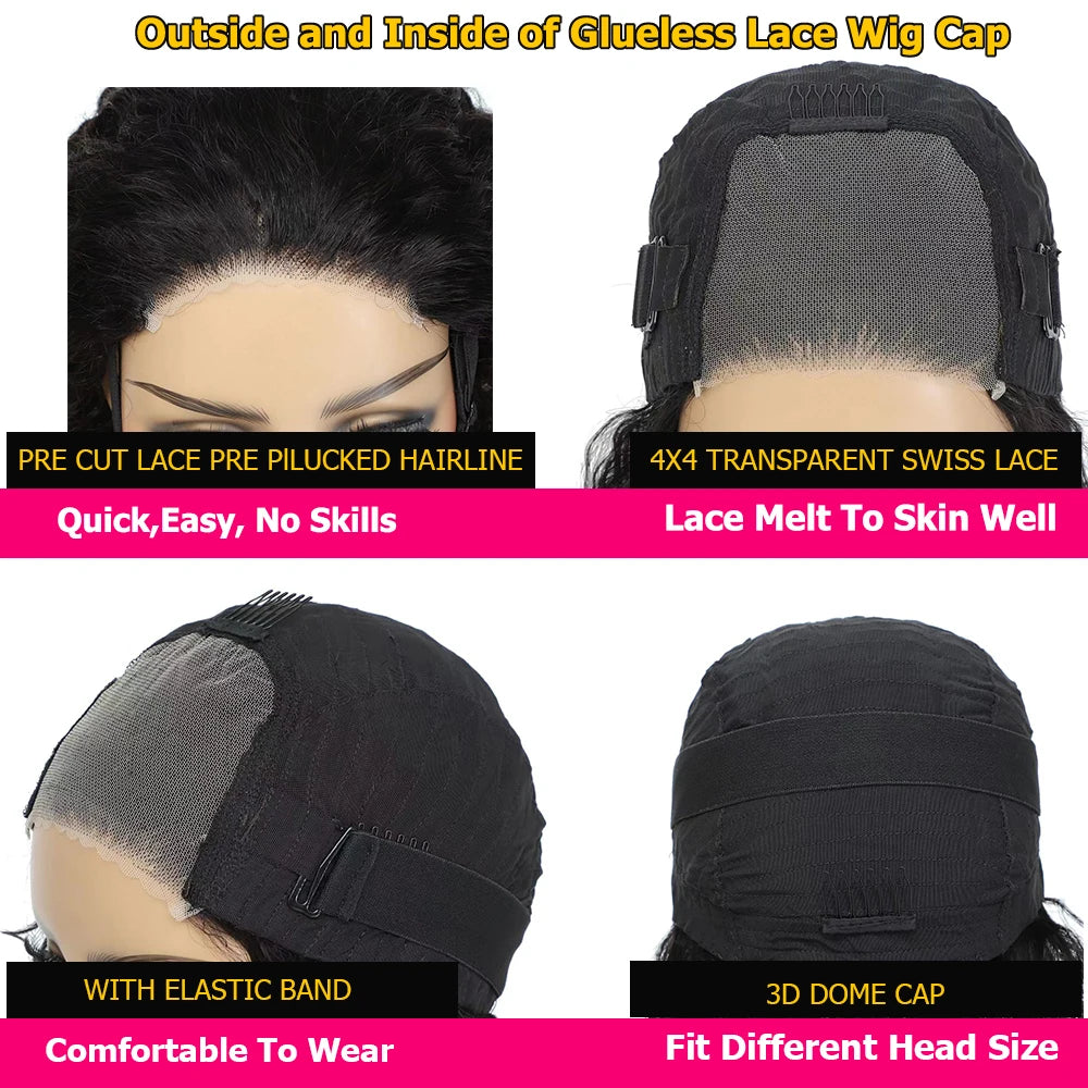 Straight Wear & Go Glueless Bob Wig – 5x5 Pre-Cut Lace Human Hair Wig (Ready to Wear)