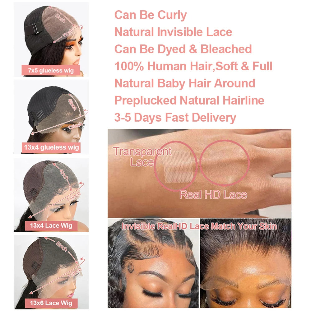 Short Curly Bob Human Hair Wig – 13x6 Lace Frontal / 7x5 Glueless Deep Water Wave Wig (250% Density, 12–14 Inch)