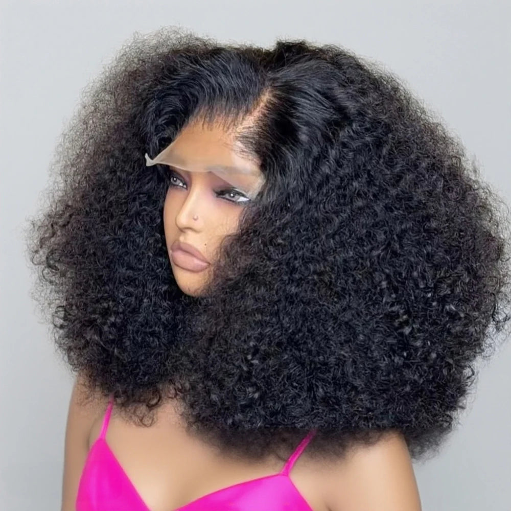 Short Curly Bob Human Hair Wig – 13x6 Lace Frontal / 7x5 Glueless Deep Water Wave Wig (250% Density, 12–14 Inch)