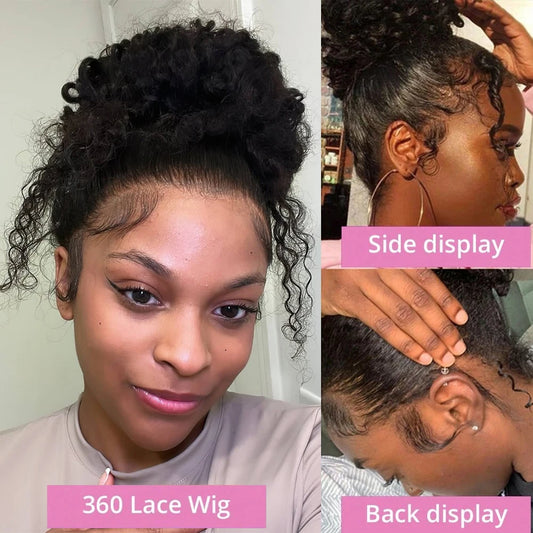 360 HD Full Lace Deep Wave Curly Human Hair Wig – 13x6 / 13x4 Glueless Lace Frontal Wig (Pre-Plucked, Up to 30 Inch)