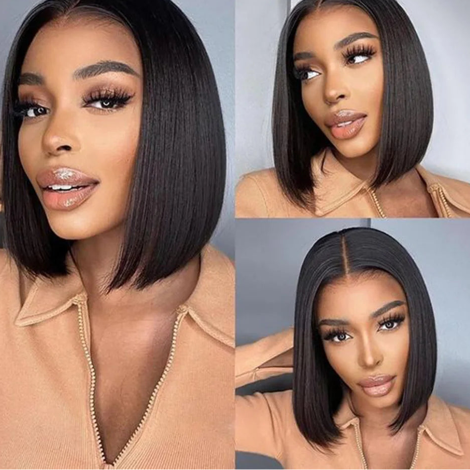 Straight Wear & Go Glueless Bob Wig – 5x5 Pre-Cut Lace Human Hair Wig (Ready to Wear)