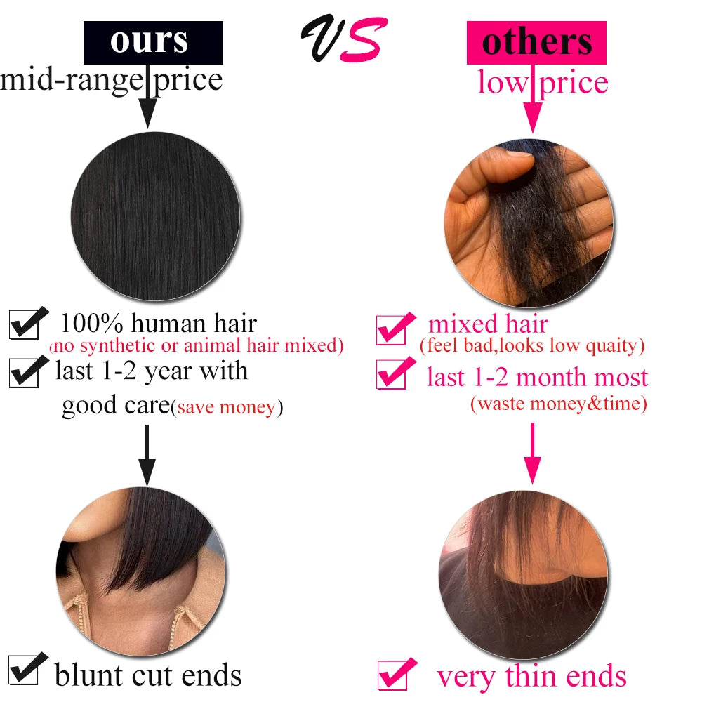 Straight Wear & Go Glueless Bob Wig – 5x5 Pre-Cut Lace Human Hair Wig (Ready to Wear)