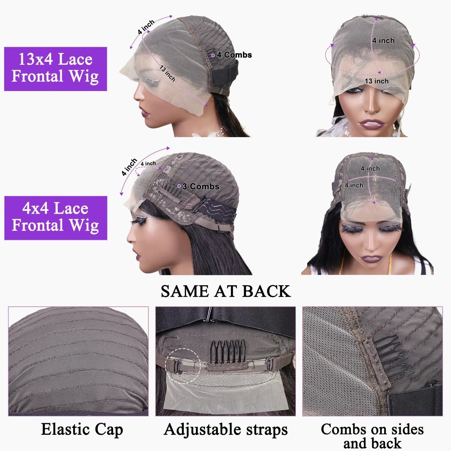 Brown Straight Short Bob Human Hair Wig – 13x4 / 4x4 HD Lace Frontal Wig (#4 Color, 14–16 Inch, Pre-Plucked)